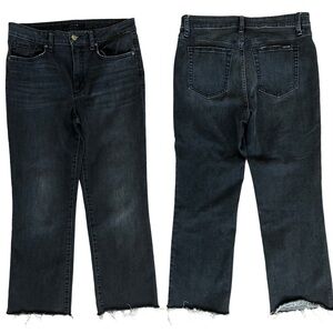 Joe's Jeans Faded Black Raw Hem Zipper Fly High Rise Boyfriend Jeans Size 31